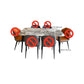 Contemporary Stone Rectangular Dining Table with 4 Steel Foot Clearhalo 'Dining Tables & Seating' 'Dining Tables' 'dining_table' 'furn' 'furn_dining_table' 'Furniture' 'Kitchen & Dining Furniture' 1200x1200_117dc2bc-6977-4683-87fb-3998035ecf1d
