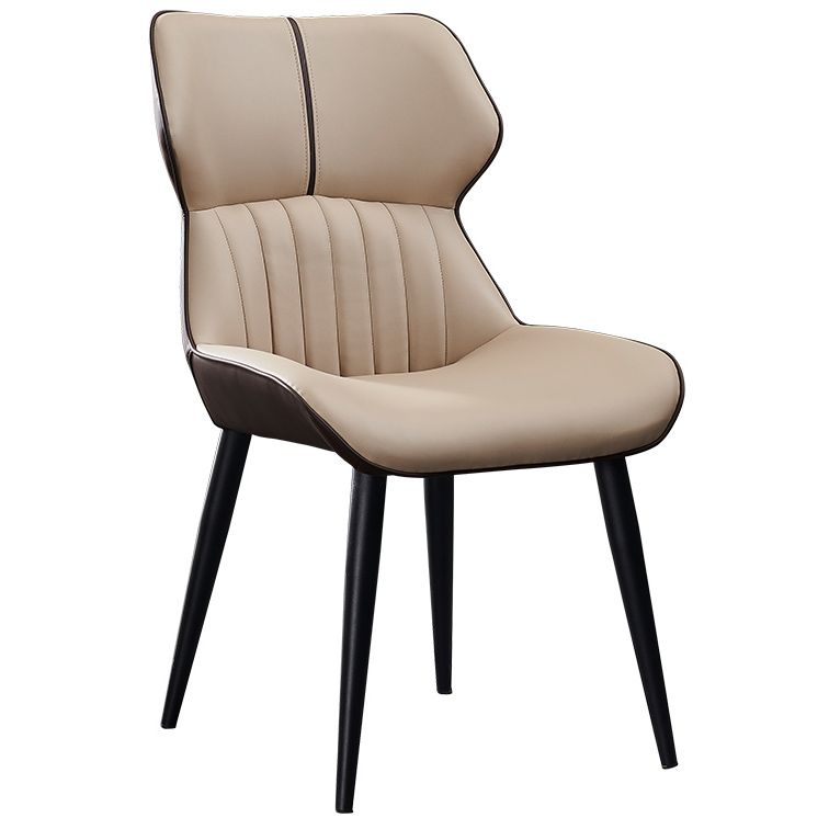 Contemporary PU Leather Dining Room Chairs Wingback Side Armchair for Home Use Clearhalo ' kitchen&dining_furn' 'Dining Chairs' 'Dining Tables & Seating' 'dining_chair' 'furn' 'furn_dining_chair' 'Furniture' 'furniture_dining_chair' 'Kitchen & Dining Furniture' 'kitchen' 1200x1200_117ddf72-2308-47d6-a30b-87c152521859