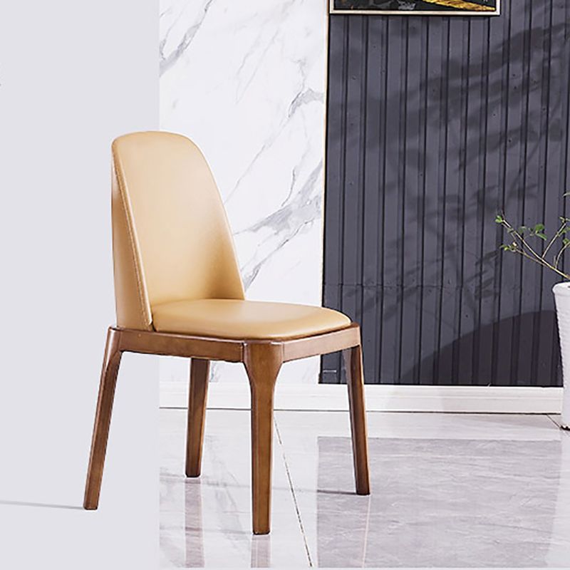 Industrial Leather Restaurant Dining Side Chair Parsons Dining Chair with Walnut Legs Clearhalo ' kitchen&dining_furn' 'Dining Chairs' 'Dining Tables & Seating' 'dining_chair' 'furn' 'furn_dining_chair' 'Furniture' 'furniture_dining_chair' 'Kitchen & Dining Furniture' 'kitchen' 1200x1200_117e26bf-c9bc-44af-be01-84305e8161c1