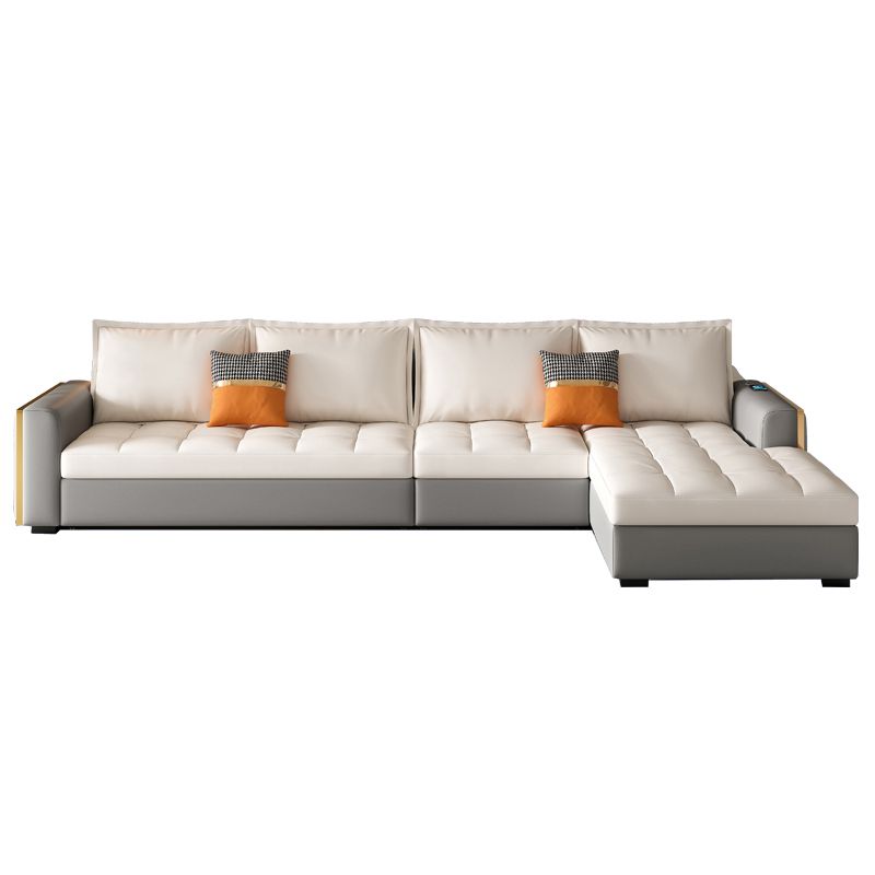 Stain Resistant Sofa Bed USB Charging Convertible Sectional with Storage Clearhalo 'furn' 'furn_sectionals' 'Furniture' 'Living Room Furniture' 'Sectionals' 1200x1200_117f2e98-f770-4348-acb1-8f1e2f2e1306