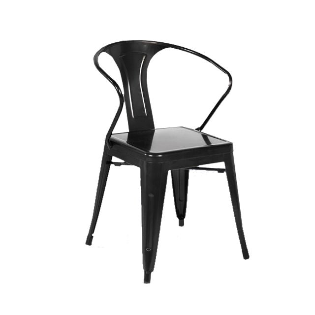 Industrial Dining Arm Chairs Stackable Armchair with Metal Legs (Set of 4) Clearhalo ' kitchen&dining_furn' 'Dining Chairs' 'Dining Tables & Seating' 'dining_chair' 'furn' 'furn_dining_chair' 'Furniture' 'furniture_dining_chair' 'Kitchen & Dining Furniture' 'kitchen' 1200x1200_117fa179-4599-4378-baa3-0a12d71b820a