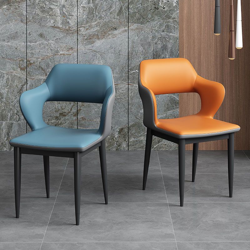 Industriestil Arm Speisestuhl Kunstleder offener Esszimmer für Wohnzimmer offener Rücken