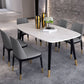 Sintered Stone White Tone Table Glam 4 Legs Table for Dining Room Clearhalo ' dining_table' 'Dining Tables & Seating' 'Dining Tables' 'furn' 'furn_dining_table' 'Furniture' 'furniture_dining_table' 'Kitchen & Dining Furniture' 'kitchen&dining_furn' 'kitchen' 'kitchen_dining_table' 1200x1200_1183c101-276d-4400-927a-8635a5f87812