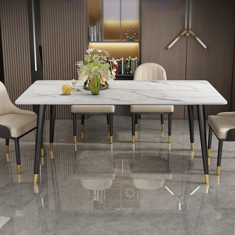 Modern Sintered Stone Dining Room Set Standard Height with Rectangle Top Dining Set Clearhalo 'Dining Room Sets' 'Dining Tables & Seating' 'dining_room_set' 'furn' 'furn_dining_room_set' 'Furniture' 'furniture_dining_room_set' 'Kitchen & Dining Furniture' 'kitchen&dining_furn' 'kitchen' 1200x1200_118529d9-ee7c-4d32-b695-e04921a26af3
