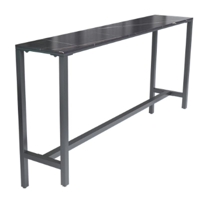 Rectangle Stone Modern Cocktail Bar Table Footrest Trestle Pub Height Dining Table Clearhalo 'Bar Furniture' 'Bar Tables' 'bar_tables' 'furn' 'furn_bar_tables' 'Furniture' 'furniture_bar_tables' 'Kitchen & Dining Furniture' 'kitchen&dining_furn' 'kitchen' 1200x1200_118672d3-0850-4bc4-8582-ad8d1d59cd48