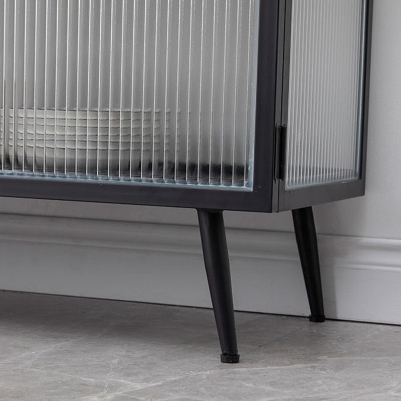 Armoire à plate-forme en métal moderne Batteur de rangement à la maison avec porte en verre