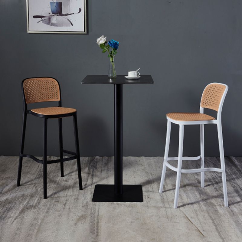 Industrial Black Iron Bar Dining Table Stone Top Engineered Wood Indoor Bistro Table Clearhalo 'Bar Furniture' 'Bar Tables' 'bar_tables' 'furn' 'furn_bar_tables' 'Furniture' 'furniture_bar_tables' 'Kitchen & Dining Furniture' 1200x1200_1186e45a-10b1-4404-8ac6-8e5e51c9ef37