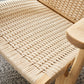 Woven Back Chair Square Arms Solid Wood Arm Chair for Living Room