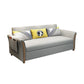 Linen Slipcovered Sofa Convertible Flared Arm Sofa Bed in Grey