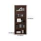 Espresso Shelf Bookcase Modern & Contemporary Bookshelf with Doors for Study Room