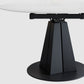 Moderne gesinterde stenen eettafel ronde tafel met metalen poten voor thuisgebruik