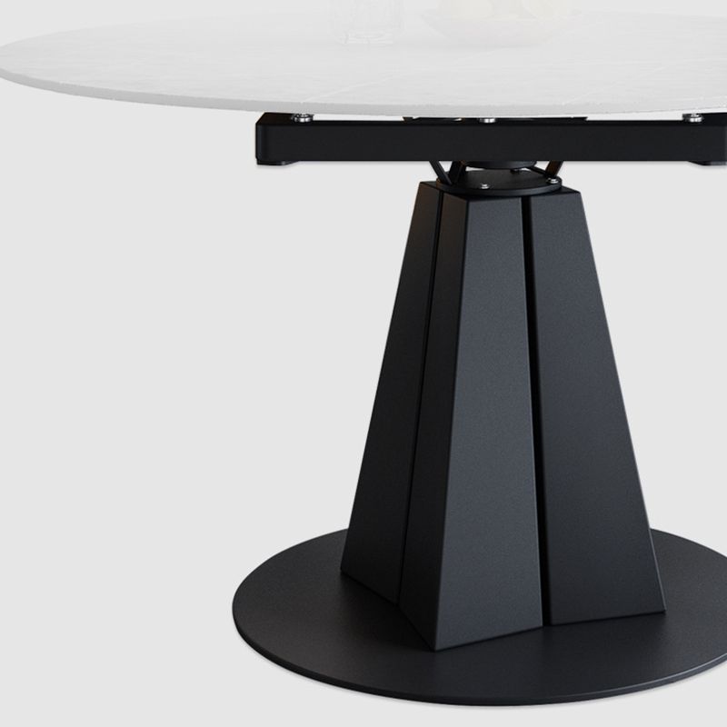 Moderne gesinterde stenen eettafel ronde tafel met metalen poten voor thuisgebruik