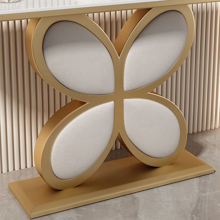 Mesa de acento de media luna Acabado antiguo Mesa de sofá de consola en piedra