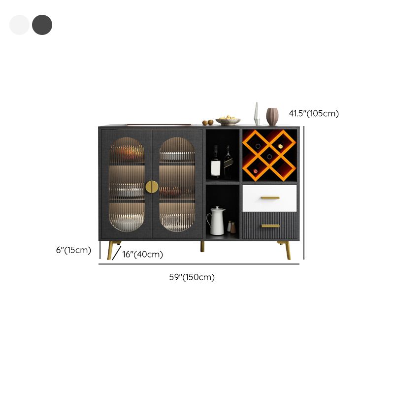 Armoires modernes buffet buffet 2 dessins et buffet 2 portes avec des lumières LED