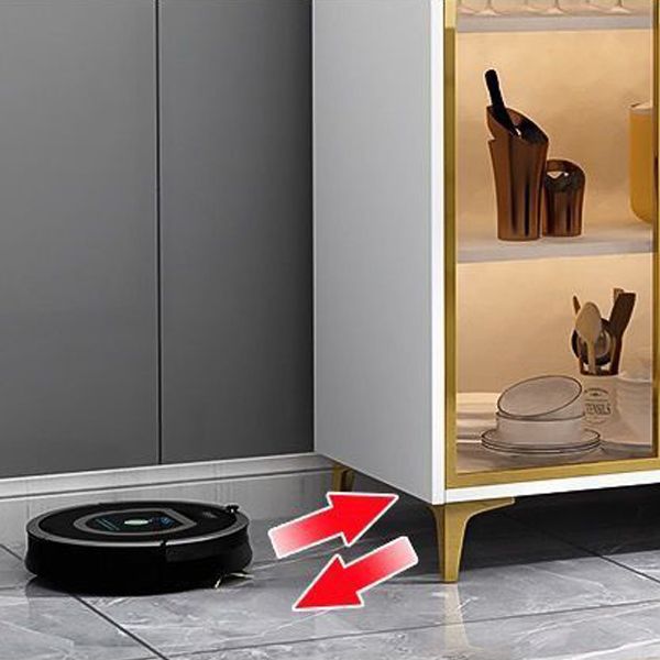 Servidor de madera de servidor de puertas de vidrio de estilo glamorante sin luces LED