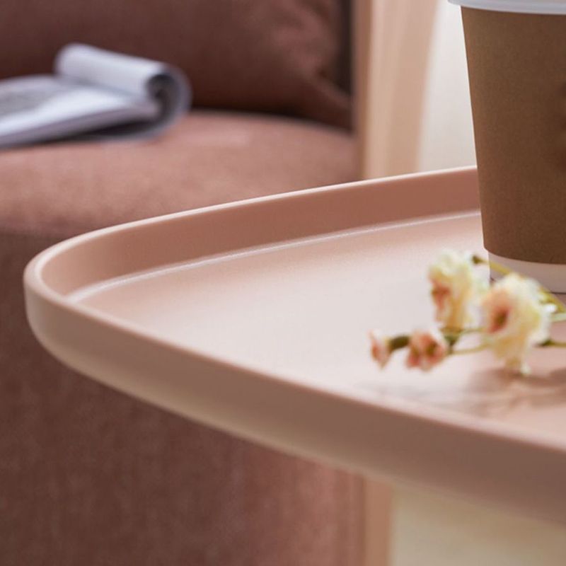 Plastic Tray Top End Table Square Pedestal Side Table - 14.96"/19.69" H