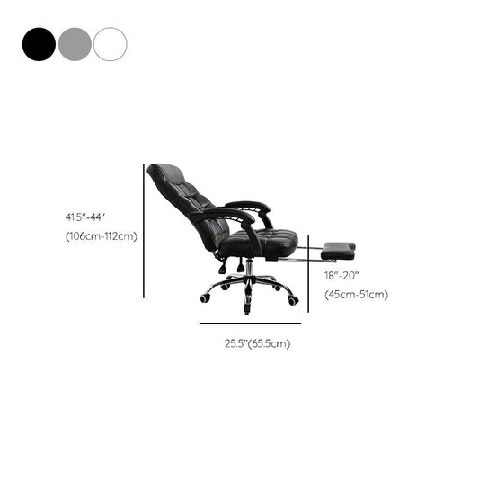 Padded Arms Office Chair Leather Tilt Mechanism No Distressing Ergonomic Desk Chair