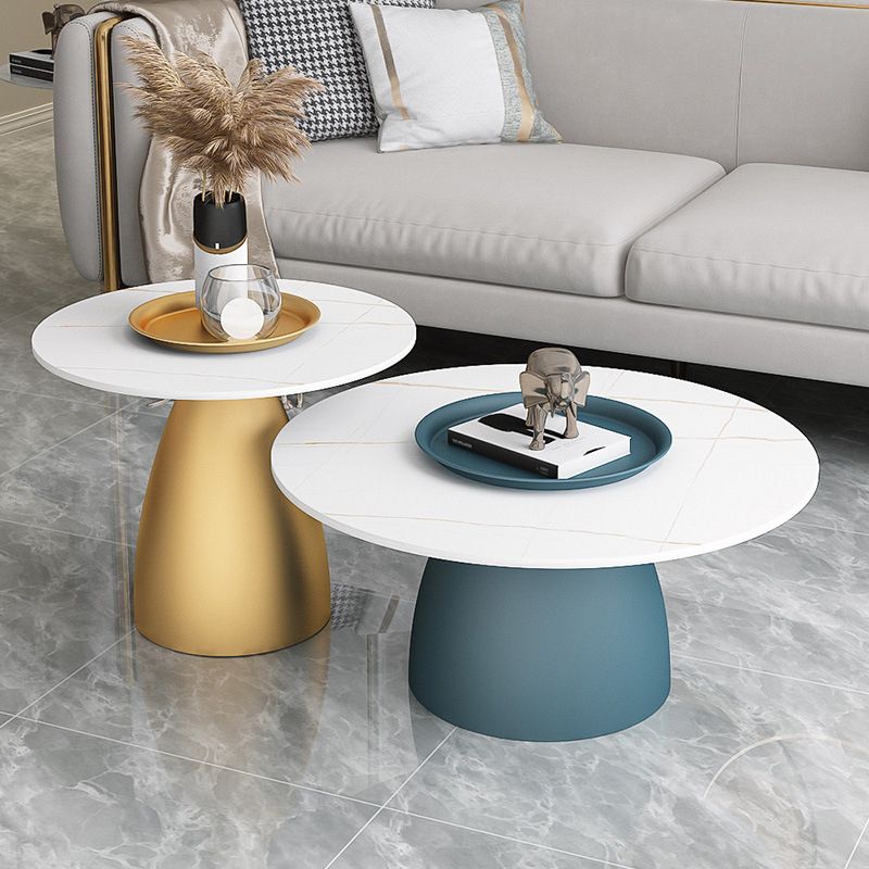 Mid-Century Modern Pedestal Metal Tray Top Round Single Coffee Table Clearhalo 'Coffee & Accent Tables' 'Coffee Tables' 'coffee_tables' 'furn' 'furn_coffee_tables' 'Furniture' 'Living Room Furniture' 1200x1200_119b4cd6-7d89-4984-856c-7ec60a5c8865
