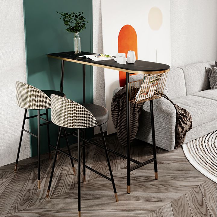 Glam Marble Counter Table with Specialty Table Top Trestle Table - 42" H Clearhalo 'Bar Furniture' 'Bar Tables' 'bar_tables' 'furn' 'furn_bar_tables' 'Furniture' 'furniture_bar_tables' 'Kitchen & Dining Furniture' 1200x1200_119c57a1-5452-4575-92d2-b59094aeac6c
