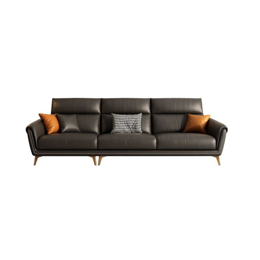 Braccio in pendenza con cuscinetto cucito nero contemporaneo per divano soggiorno