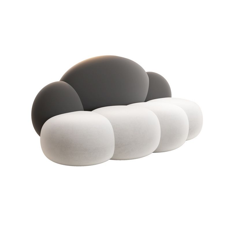 29.53" Wide Polyester Blend Curved Sofa Cloud Shape Armless Sofa