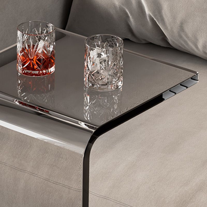 Modern Rectangle Acrylic Side End Snack Table with Sled Base Clearhalo 'Coffee & Accent Tables' 'End & Side Tables' 'end_side_tables' 'furn' 'furn_end_side_tables' 'Furniture' 'Living Room Furniture' 1200x1200_11a2b0a6-f758-4ee9-ad78-a03829841f46