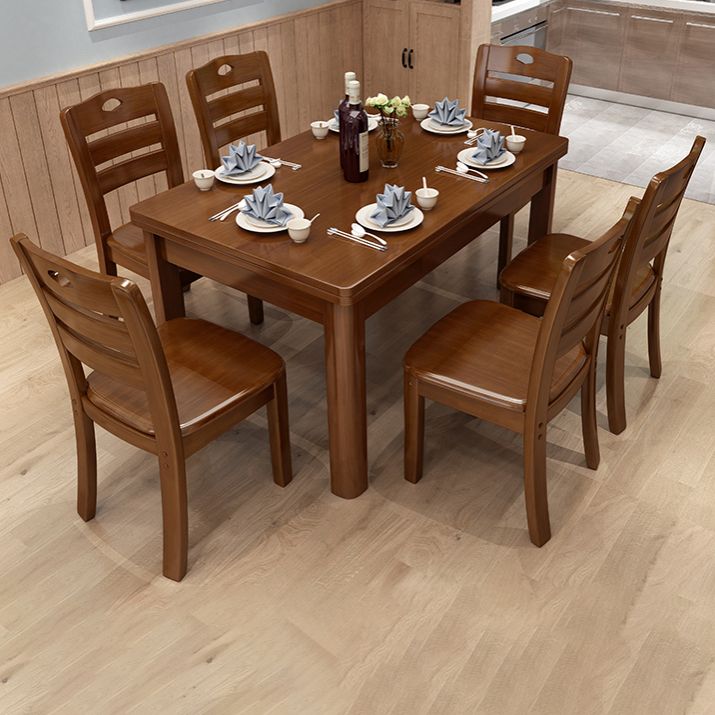 Minimalist Solid Wood Dining Sets with Rubberwood Wood Dining Table and Chairs Clearhalo 'Dining Room Sets' 'Dining Tables & Seating' 'dining_room_set' 'furn' 'furn_dining_room_set' 'Furniture' 'furniture_dining_room_set' 'Kitchen & Dining Furniture' 'kitchen&dining_furn' 'kitchen' 1200x1200_11a3a9d1-e814-4d74-9275-4301b1de54d8
