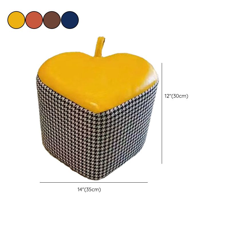 Moderne pouf osmanische Kunstleder gepolstert Houndstooth Heart Form Ottoman