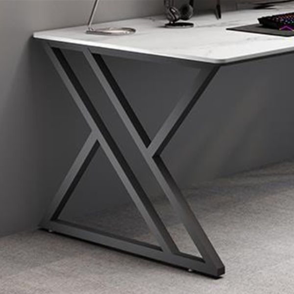 Modern Stone Gaming Desk Sled Base 29.53" Tall Computer Desk Clearhalo 'furn' 'furn_office_desk' 'Furniture' 'Office Desks' 'Office Furniture' 'office_desk' 1200x1200_11a55264-7ffc-4bcd-a652-91fbbe889f82
