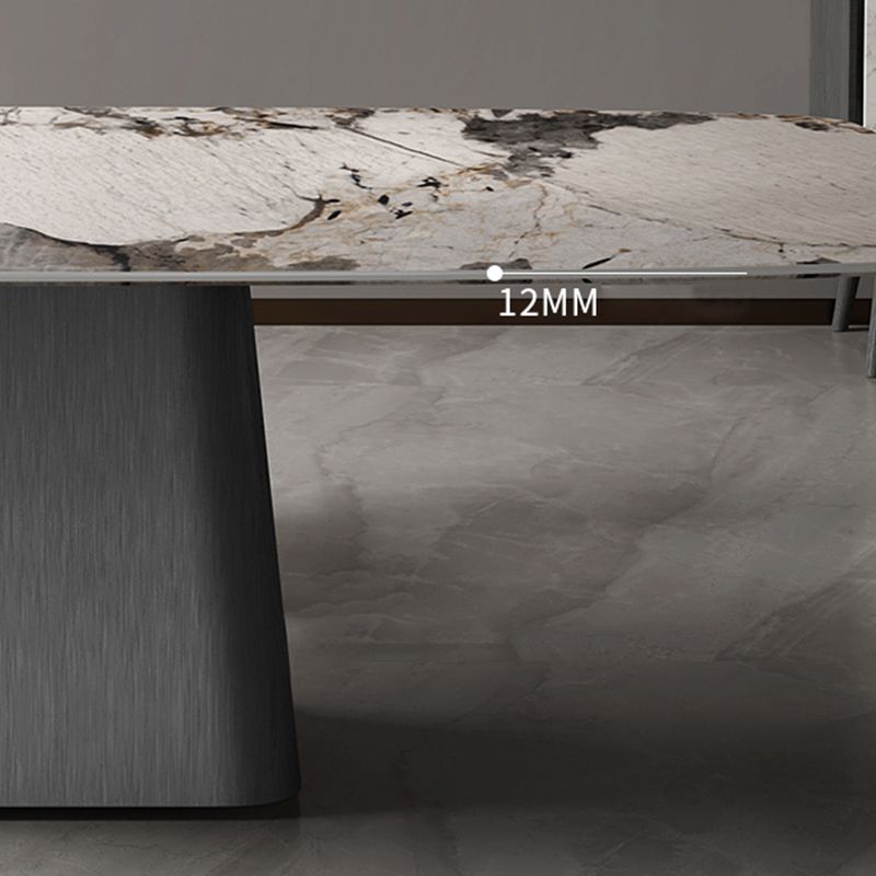 Modern Dining Rectangle Table Sintered Stone Table with Metal Leg for Home Clearhalo 'Dining Tables & Seating' 'Dining Tables' 'dining_table' 'furn' 'furn_dining_table' 'Furniture' 'Kitchen & Dining Furniture' 1200x1200_11a5d9c5-49d5-4398-b329-d603fbeb8cb9