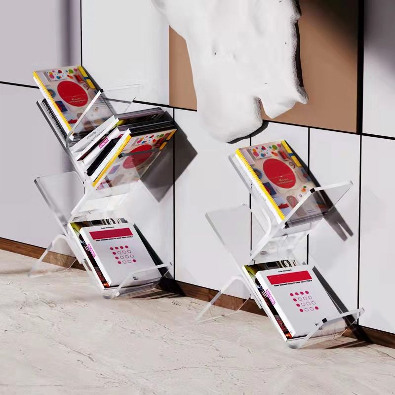 アクリル7.9 "ワイドブックシェルフモダンなオープンバックブックケースのスタディルーム