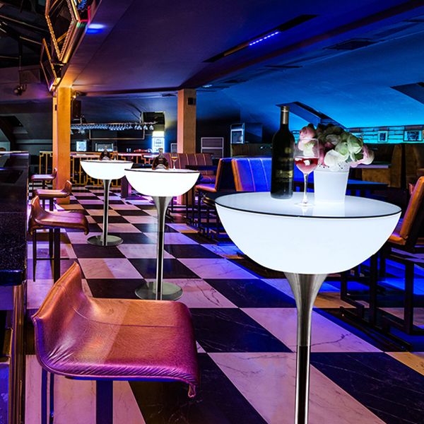 Polyethylene Round Table Industrial Style Bar Lighted Bar Table