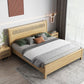 Rectangular Natural Standard Bed Solid Wood and Rattan Panel Bed Rubberwood Clearhalo 'Bedroom Furniture' 'Beds' 'furn' 'furn_beds' 'Furniture' 1200x1200_11a7ef85-ca98-4888-8b03-c92a4bfdd8b3