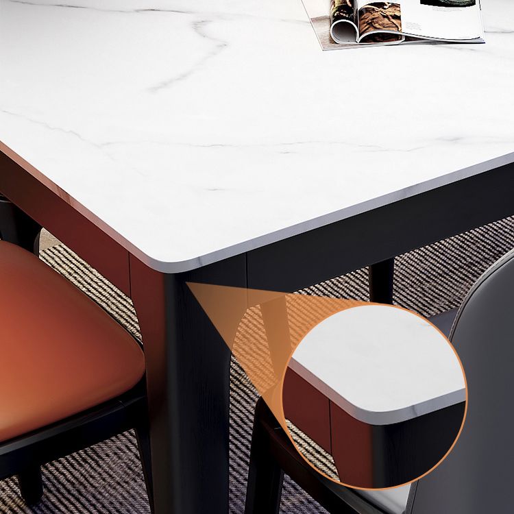 Dining Room Sets Contemporary with Sintered Stone Dining Table and Padded Chairs Clearhalo 'Dining Room Sets' 'Dining Tables & Seating' 'dining_room_set' 'furn' 'furn_dining_room_set' 'Furniture' 'furniture_dining_room_set' 'Kitchen & Dining Furniture' 'kitchen&dining_furn' 'kitchen' 1200x1200_11a81e1c-92df-4cdb-acb1-5fb35f0e781a