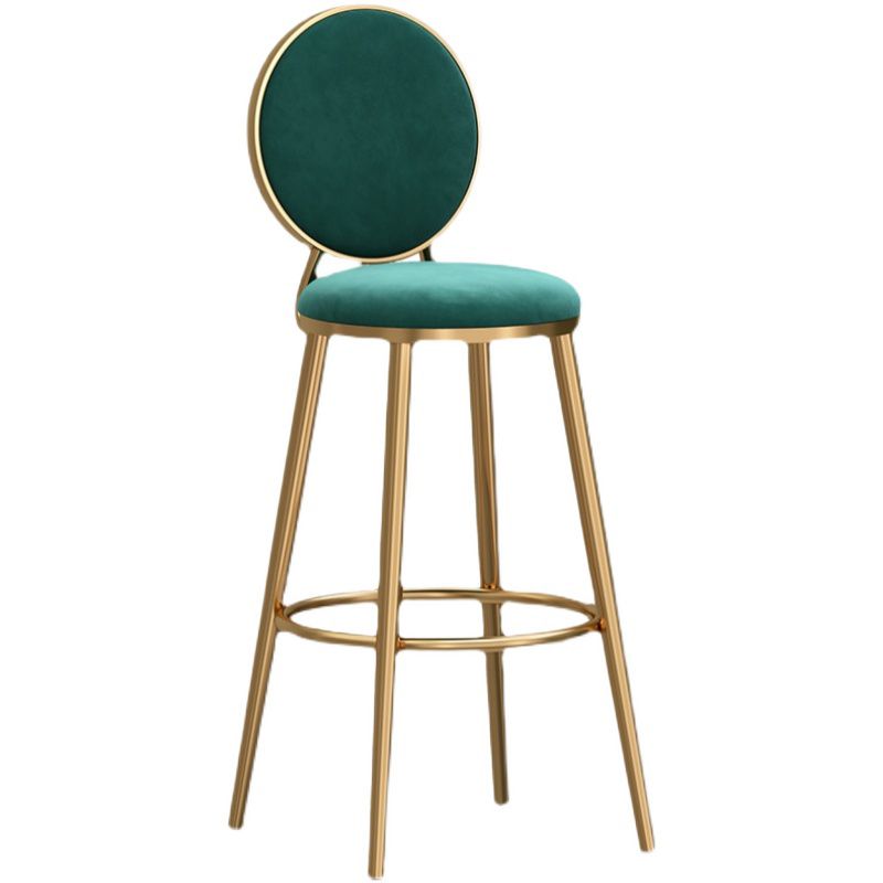 Nordic Glam Style Bar-stool Round Counter Bar-stool with Metal Legs for Home Clearhalo 'Bar Furniture' 'Bar Stools' 'bar_stools' 'furn' 'furn_bar_stools' 'Furniture' 'Kitchen & Dining Furniture' 1200x1200_11a9c812-a1d8-493a-94b7-6194a7ab2cab