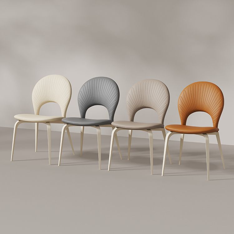 Piernas blancas silla de comedor tapizada contemporánea para el hogar