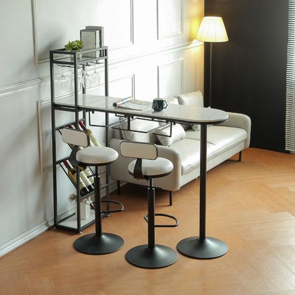 Specialty Pub Table Glam Bar Height 41-inch Bar Table with Wine Rack Clearhalo 'Bar Furniture' 'Bar Tables' 'bar_tables' 'furn' 'furn_bar_tables' 'Furniture' 'Kitchen & Dining Furniture' 1200x1200_11abb7a8-edcb-4016-b5b2-6f58f2e3f048