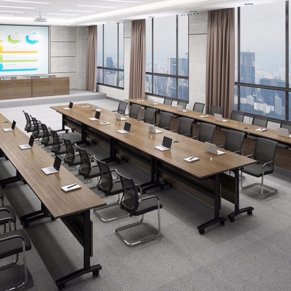 Hersteller Holz rechteckiger Klapptisch zeitgenössischer Büroschreibtisch mit Rädern