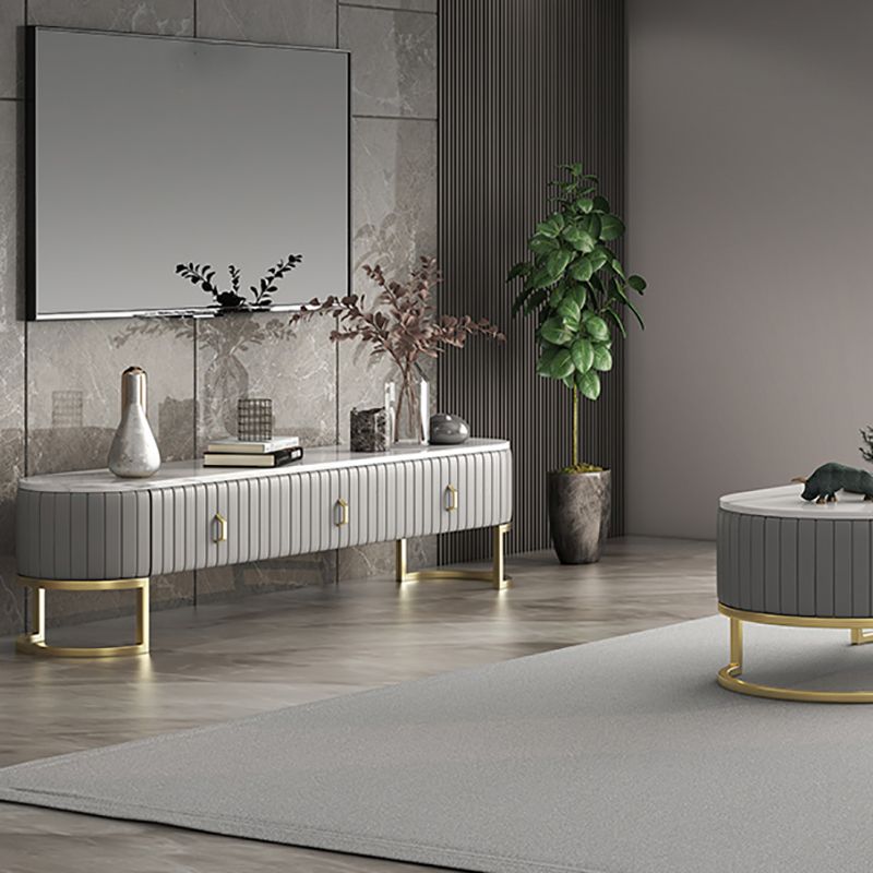 Scandinavian Stone TV Stand Enclosed Storage TV Console with 3 Drawers Clearhalo 'furn' 'furn_tv_stands_entertainment_centers' 'Furniture' 'Living Room Furniture' 'TV Stands & Entertainment Centers' 'TV Stands & Media Storage Furniture' 'tv_stands_entertainment_centers' 1200x1200_11ac3184-6b92-4d83-ae00-f1d8a5fab82d