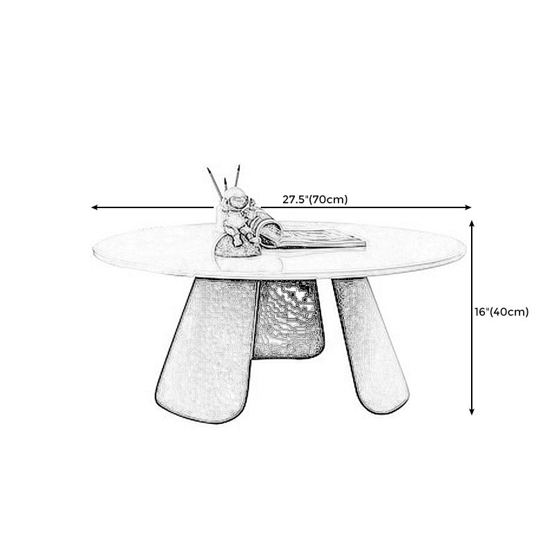 Tavolino da tavolo da tavolo rotondo da tavolino da tavolo da rocce a 3 gambe con base in metallo