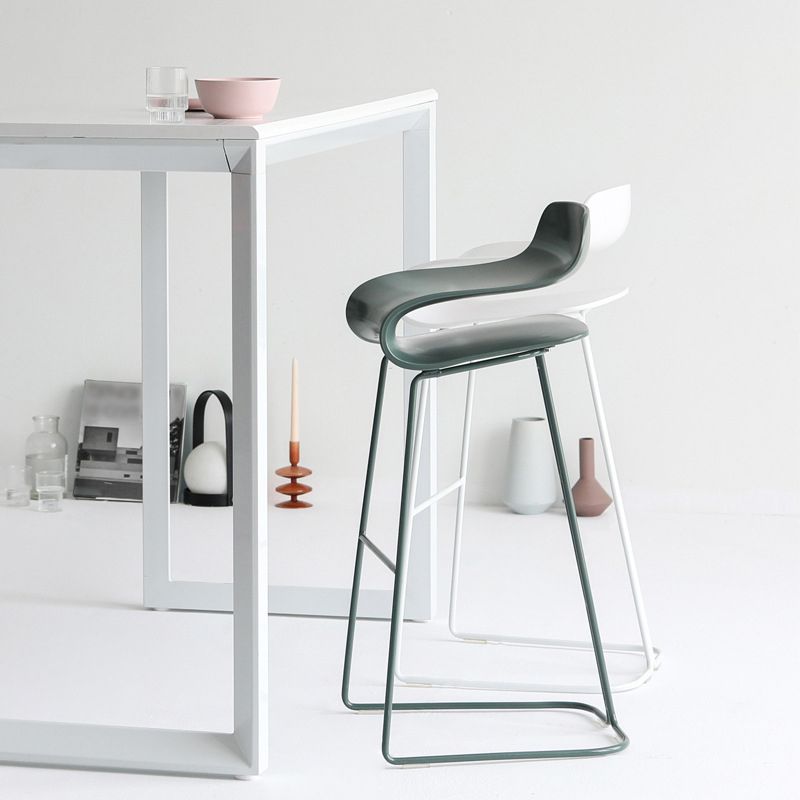 Scandinavian Matte Finish Plastic Barstool Footrest Coffee Shop Stool Clearhalo 'Bar Furniture' 'Bar Stools' 'bar_stools' 'Furniture' 'furniture_bar_stools' 'Kitchen & Dining Furniture' 1200x1200_11ac7a30-75d6-422e-bc58-b5dcd0c95949