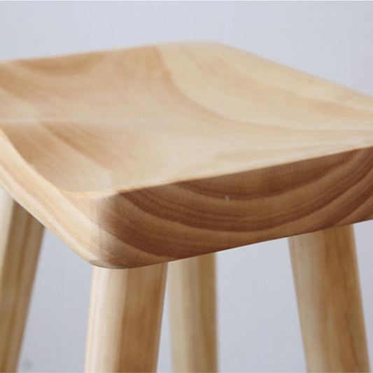 Tabouret de comptoir industriel en bois massif en bois à dos de contre-haut sans sommet