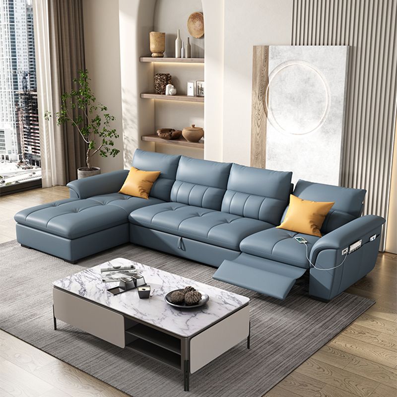 Stainless Steel Blue Genuine Leather Living Room Flared Arm Sofa Clearhalo 'furn' 'furn_sofas' 'Furniture' 'Living Room Furniture' 'Sofa' 'sofas' 1200x1200_11afd16f-834c-44e0-b14b-e687e09c3acc