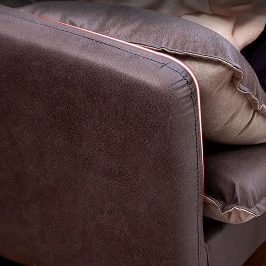 30,70 "H Faux Leder Massive Holzarmodesofa mit zwei Kissen