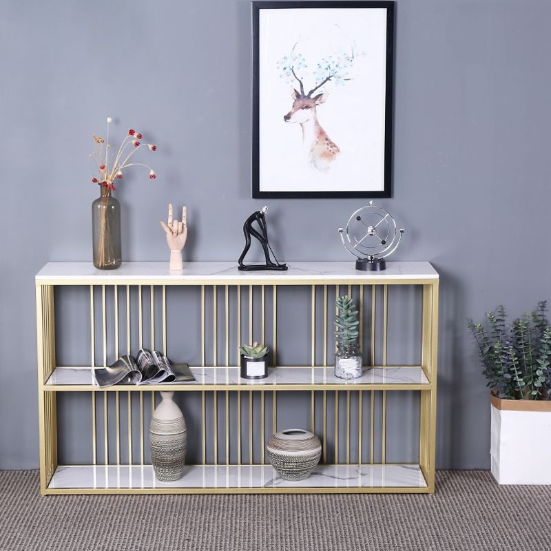 12 Inch Wide Glam Console Table Rectangle Stone Sofa Console Table