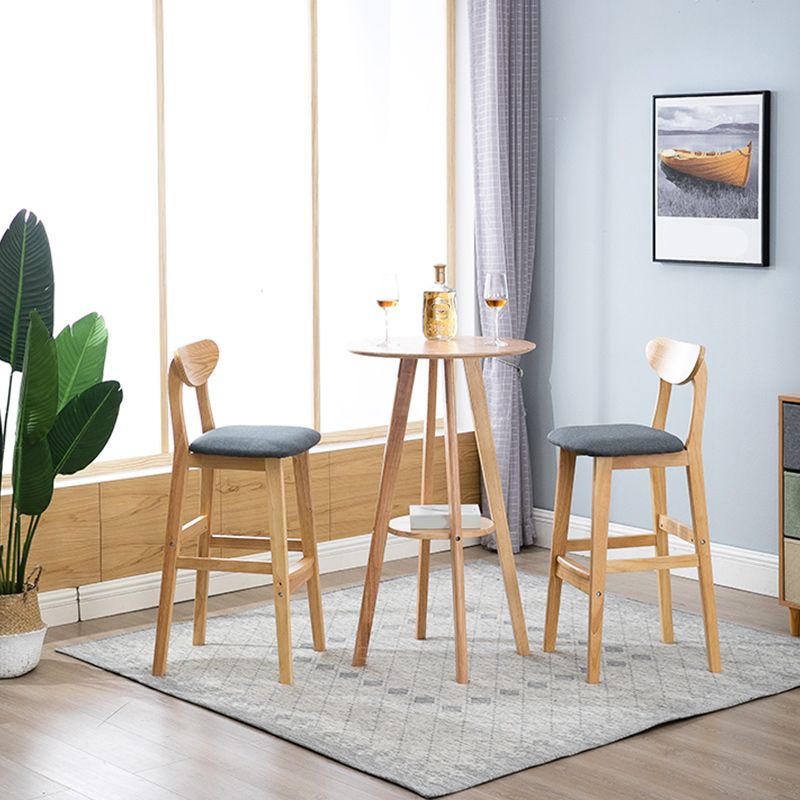 Modern Dessert Shop Oak Wood Stool Matte Finish Upholstered Bar Stools Clearhalo 'Bar Furniture' 'Bar Stools' 'bar_stools' 'furn' 'furn_bar_stools' 'Furniture' 'furniture_bar_stools' 'Kitchen & Dining Furniture' 1200x1200_11b137d3-f48a-4be3-a063-ce688a5fd888