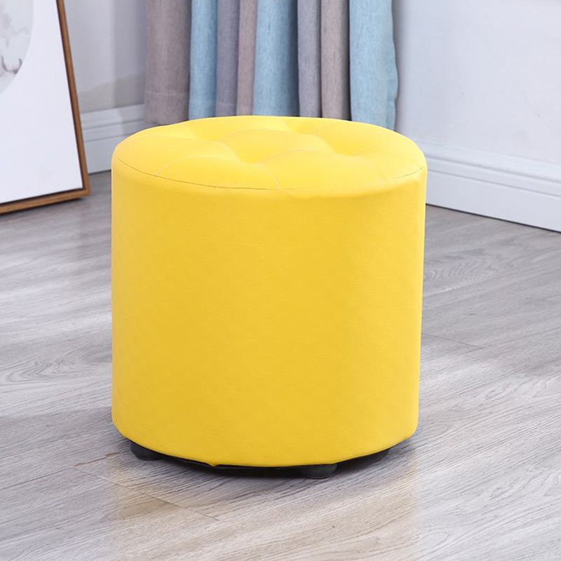 Modern Cylinder Shape Boucle Pouf Plain PU Leather Tufted Ottoman Footrest Clearhalo 'furn' 'furn_ottomans_poufs' 'Furniture' 'Living Room Furniture' 'Ottomans & Poufs' 'ottomans_poufs' 1200x1200_11b3a5ef-5a43-4311-bf6f-49abdc664b3f