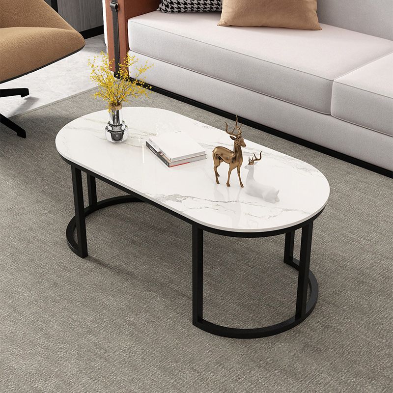 Table de cocktail ovale Glam Stone Table de cocktail basse simple standard