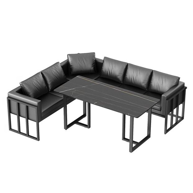 Industrial Sintered Stone Dinner Room Kitchen Table Black Sled Table for Dining Room Clearhalo ' dining_table' 'Dining Tables & Seating' 'Dining Tables' 'furn' 'furn_dining_table' 'Furniture' 'furniture_dining_table' 'Kitchen & Dining Furniture' 'kitchen&dining_furn' 'kitchen' 'kitchen_dining_table' 1200x1200_11b5b44f-d23b-409b-883b-21611d073996