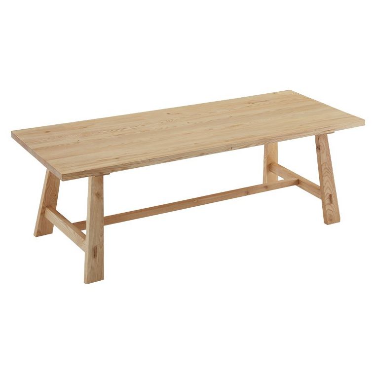 Industrial Khaki Rectangle Dining Table Standard Solid Wood Dining Table with Trestle Base Clearhalo ' dining_table' 'Dining Tables & Seating' 'Dining Tables' 'furn' 'furn_dining_table' 'Furniture' 'furniture_dining_table' 'Kitchen & Dining Furniture' 'kitchen&dining_furn' 'kitchen' 'kitchen_dining_table' 1200x1200_11b62973-9640-4135-a677-962bb30f9d5a